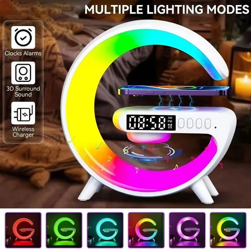 🔥Wireless Charger ＋ Speaker + Night Light + Alarm Clock
