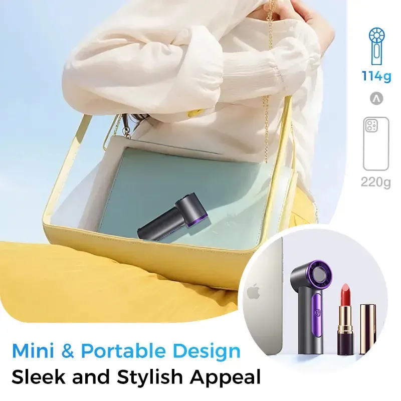 Mini Handheld Fan with LED Display – Powerful Wind, USB Rechargeable, Stylish & Ultra-Portable Personal Fan for Travel, Office, Home