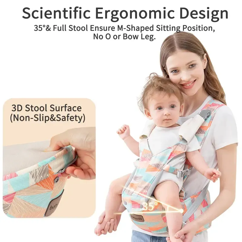 Baby Carrier, 6-in-1 Ergonomic Baby Carrier Newborn To Toddler For 7-45lbs, Front & Back Baby Carriers With Hip Seat For Dad Mom, Adjustable Mesh Infant Carrier With Hood All Season
