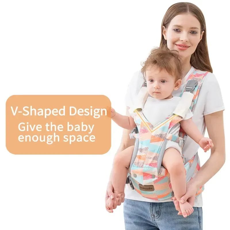 Baby Carrier, 6-in-1 Ergonomic Baby Carrier Newborn To Toddler For 7-45lbs, Front & Back Baby Carriers With Hip Seat For Dad Mom, Adjustable Mesh Infant Carrier With Hood All Season