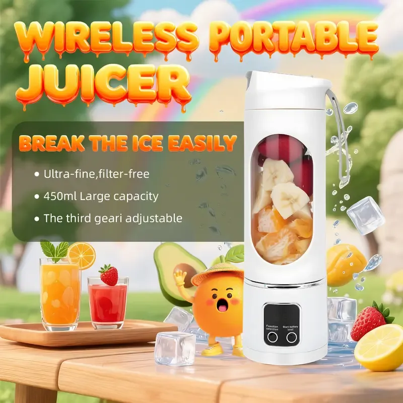 Ultimate Portable Blender! USB Rechargeable & Compact for Smoothies On-The-Go - Perfect Travel, Back To School & Gym! Leak Proof Design, Makes Shakes & Baby Food in Seconds cup juicer rechargeable mini blender vegetable