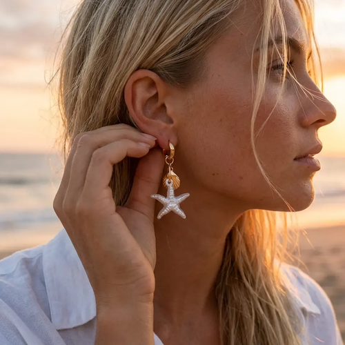 Women's starfish earrings