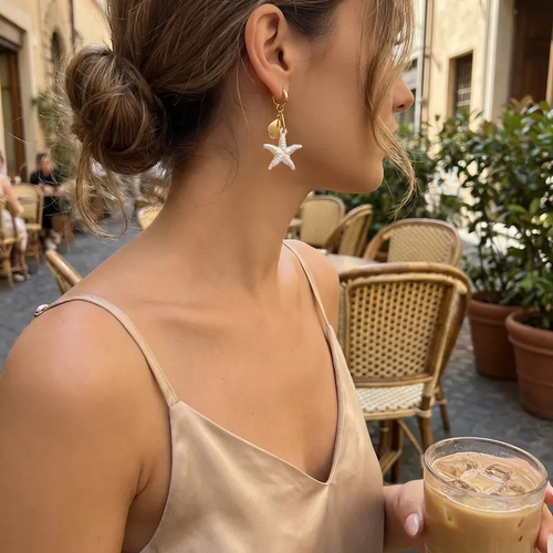 Women's starfish earrings