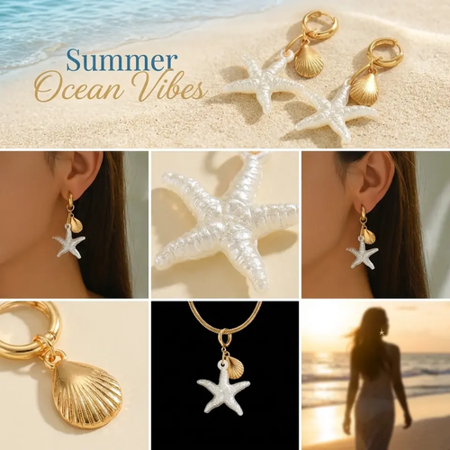 Women's starfish earrings