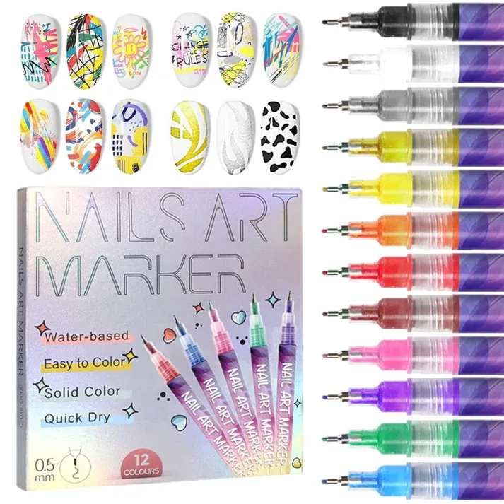 ✨12 Colors Nail Art Pens Set🎨💅