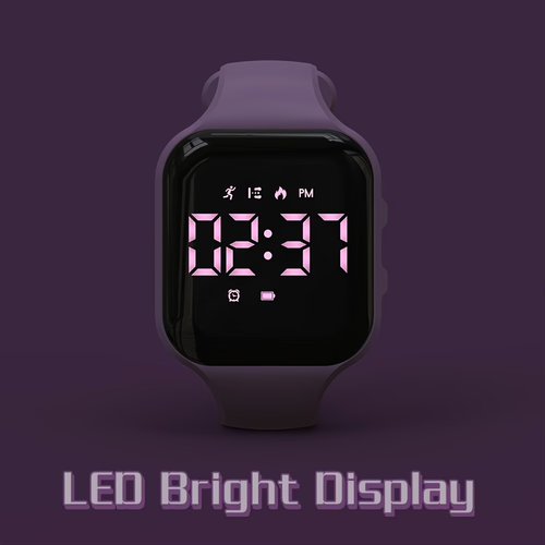 Rechargeable LED Fitness Tracker Watch-Digital Activity Watch for Outdoor Sports