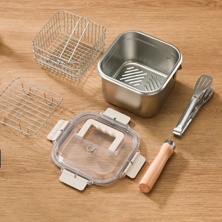 ⏰Multi-Function Frying Cooker Set - Fryer, Cooker, Fresh Keeping & Vegetables Washing