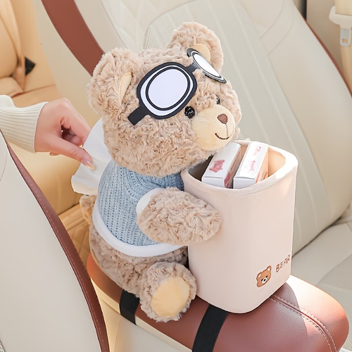 Cute Car Tissue Holder & Trash Can 2-In-1