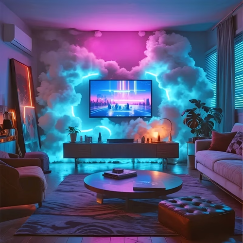 LED Cloud Light (LED String Light Length 156.29In) Music Sync RGB Changing
