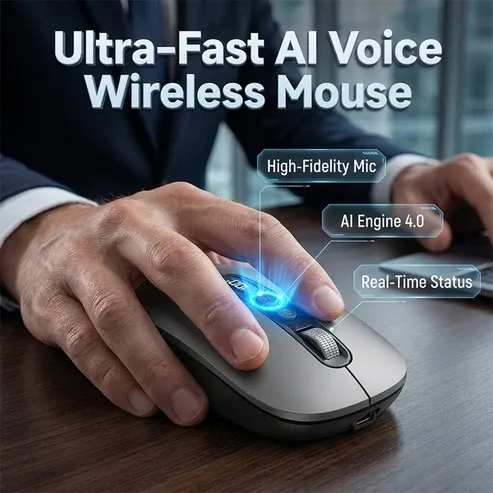 🖱️ AI Smart Voice Wireless Mouse – Voice control, wireless