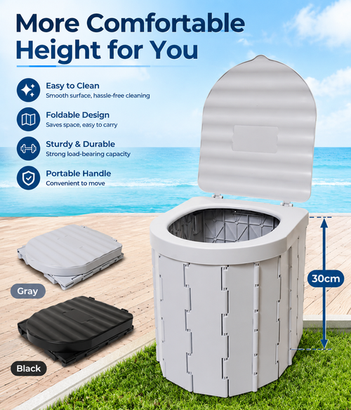 🏕️ Portable Outdoor Folding Toilet – Sturdy & compact