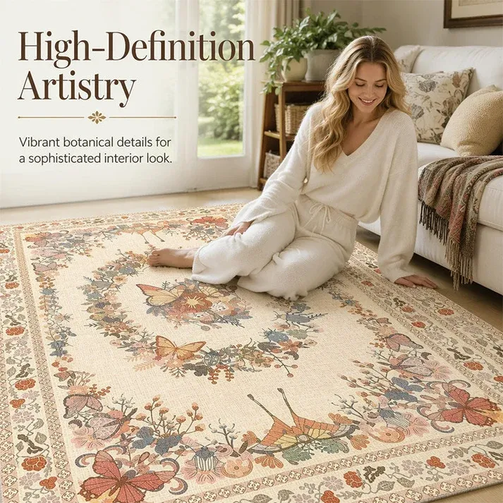 Easy-Care Floral Area Rug🦋
