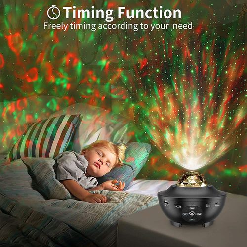 Dynamic Water Wave Effect Bluetooth louder speaker relaxing Music Projector Starry Night Light LED Star Projector Lamp
