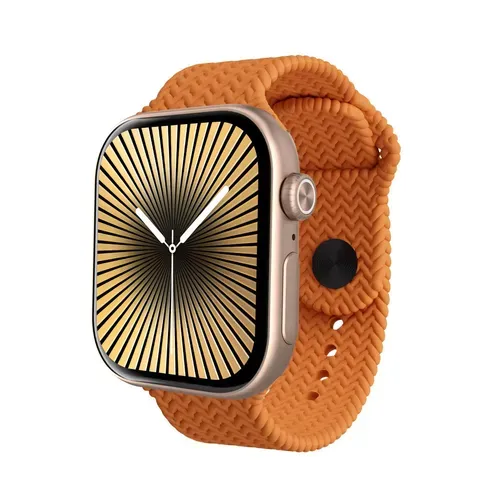 SIM enabled smartwatch suitable for Africa, featuring an HD AMOLED screen  supports GPS, heart rate, blood pressure, blood oxygen, and sleep monitoring  compatible with Android and iOS (orange strap).