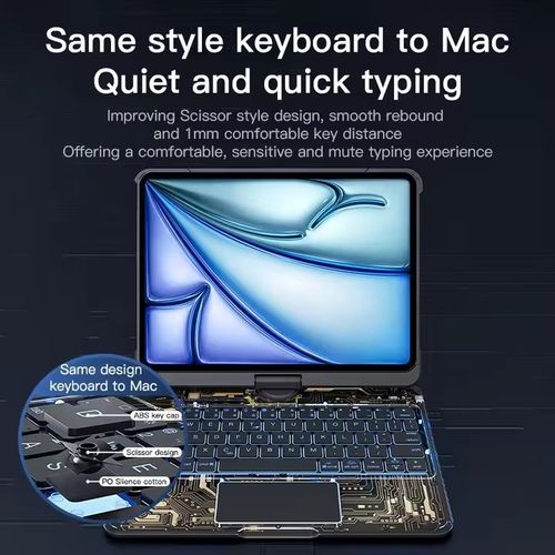 360-degree rotating metal trackpad with backlight for 11-inch iPad Pro Magic Keyboard - Punk style