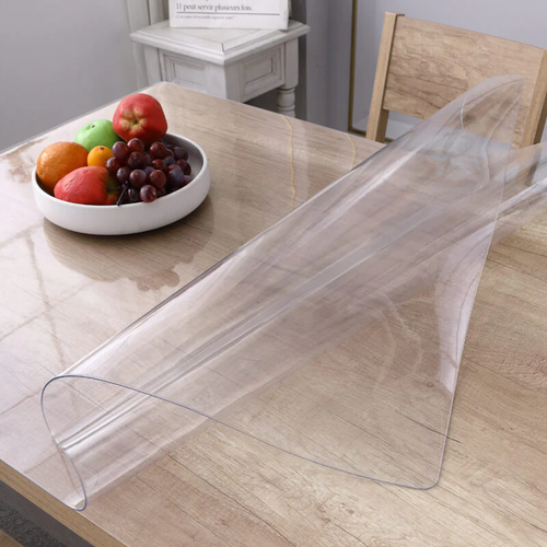 Transparent crystal plate, soft glass tablecloth, high-grade waterproof, oil-proof and stain-resistant tablecloth, desk mat (100×140cm)