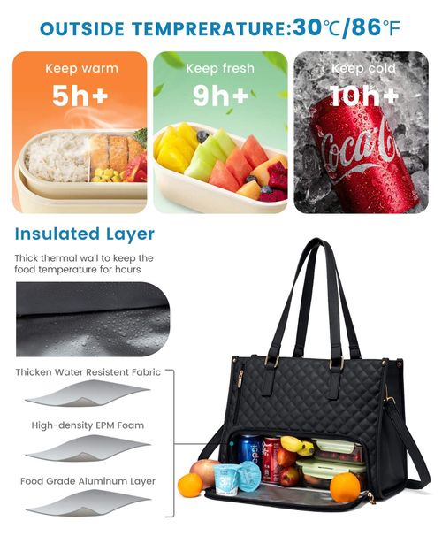 Women's lunch box thermal insulation leak-proof large oblique bag computer storage bag