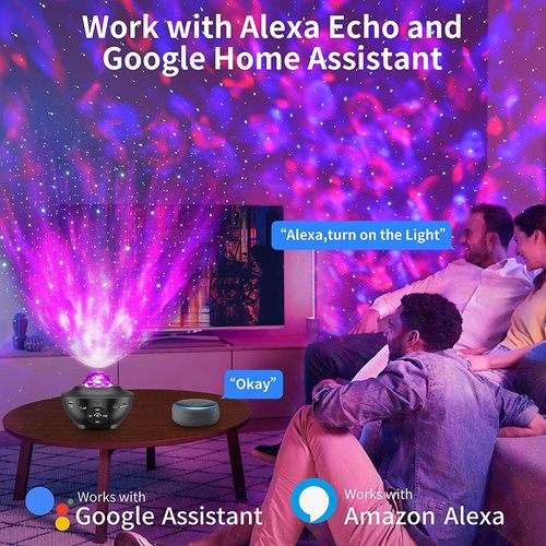Dynamic Water Wave Effect Bluetooth louder speaker relaxing Music Projector Starry Night Light LED Star Projector Lamp