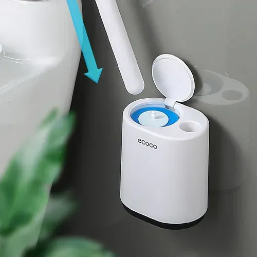 Wall-Mounted Deep-Cleaning Toilet Brush – Hanging Disposable Toilet Brush and Holder Set