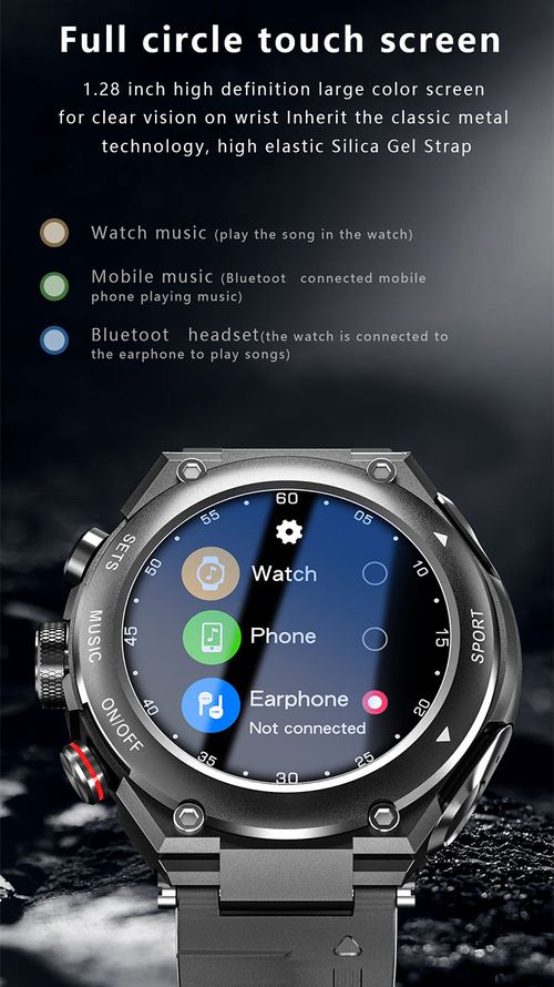 2-in-1 smart music watch player with built-in earphones, heart rate and blood pressure monitoring, exercise detection
