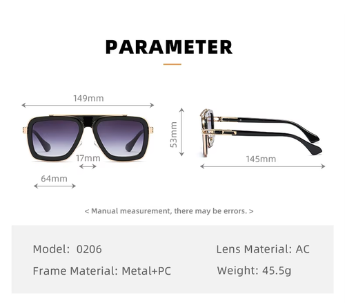 Vintage-Style Men Sunglasses – Steampunk-Inspired Luxury Square-Frame Fashion Shades