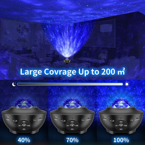 Dynamic Water Wave Effect Bluetooth louder speaker relaxing Music Projector Starry Night Light LED Star Projector Lamp