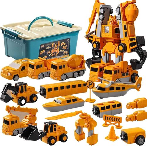 Best product 35-piece magnetic deformation engineering vehicle assembly DIY toys