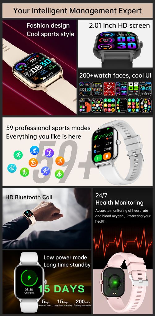 Smart Fitness Watch Pro - Sports and Fitness Tracker with Wireless Calling, Multiple Sport Modes, Heart Rate Monitoring, Customizable Wallpapers and Stylish Design for Men and Women (Gold)