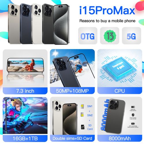 i15Pro Max Smartphone 7.3-inch Ultra-Large Screen 16+1T