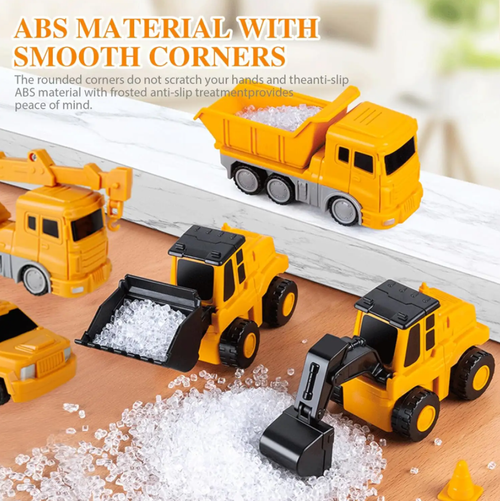 35-piece Magnetic Transforming Engineering Vehicle Assembly Toy, DIY Deformable Construction Vehicles with Storage Box
