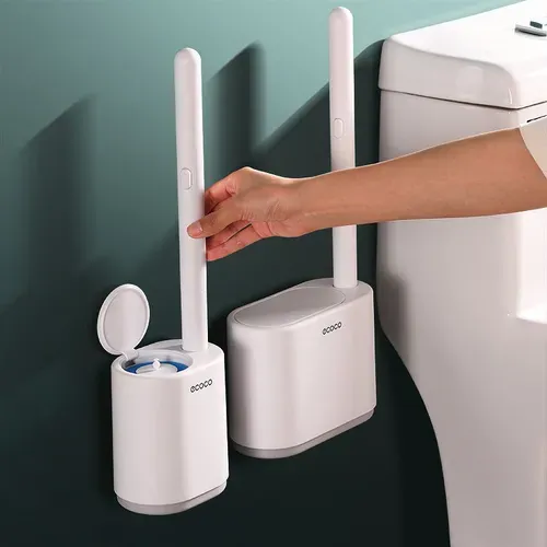 Wall-Mounted Deep-Cleaning Toilet Brush – Hanging Disposable Toilet Brush and Holder Set