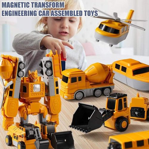 Best product 35-piece magnetic deformation engineering vehicle assembly DIY toys