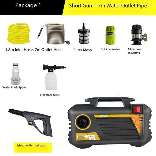 Portable Wash Machine 3000w 7-12MPA（70-120BAR） High Pressure Washer With Electric Car Washer Gun 194 sales