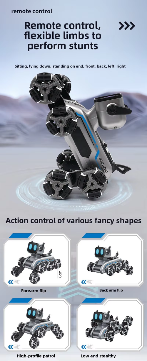 🌟 New Kids' RC Car: 8-Wheel Stunt Mechanical Dog | Electric Toy with Watch Sensing & Smart Robot Modes! 🌟