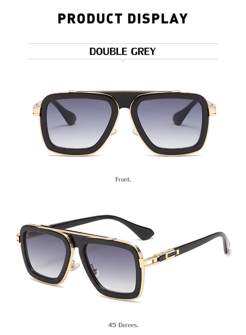 Vintage-Style Men Sunglasses – Steampunk-Inspired Luxury Square-Frame Fashion Shades