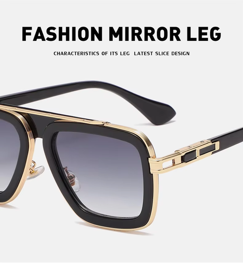 Vintage-Style Men Sunglasses – Steampunk-Inspired Luxury Square-Frame Fashion Shades