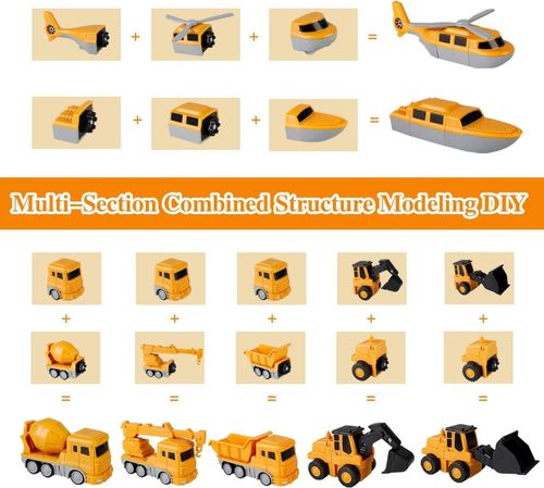 Best product 35-piece magnetic deformation engineering vehicle assembly DIY toys