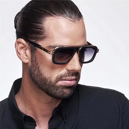 Vintage-Style Men Sunglasses – Steampunk-Inspired Luxury Square-Frame Fashion Shades