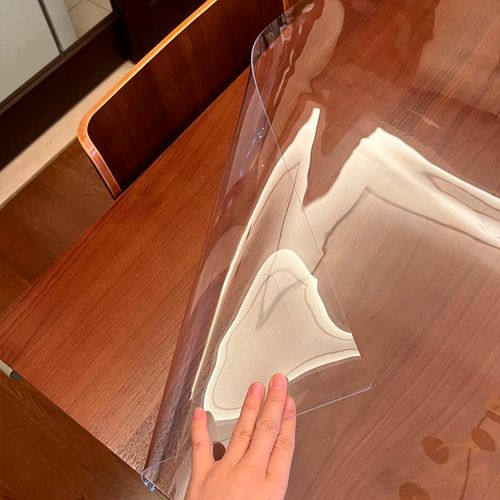 Transparent crystal plate, soft glass tablecloth, high-grade waterproof, oil-proof and stain-resistant tablecloth, desk mat (100×140cm)