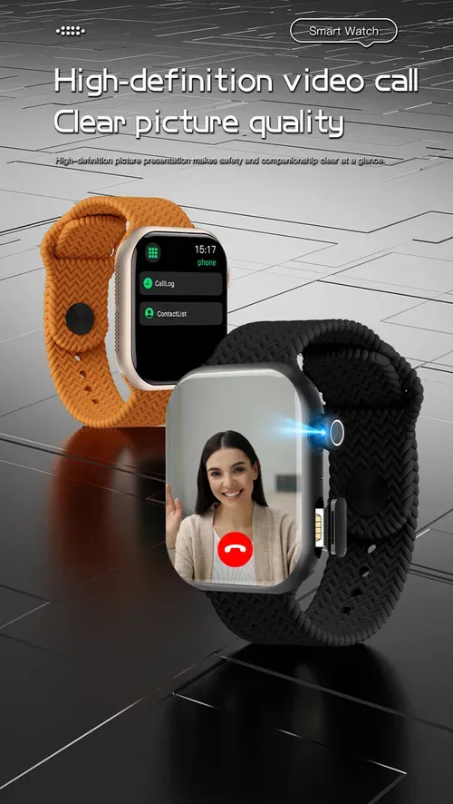 SIM enabled smartwatch suitable for Africa, featuring an HD AMOLED screen  supports GPS, heart rate, blood pressure, blood oxygen, and sleep monitoring  compatible with Android and iOS (orange strap).