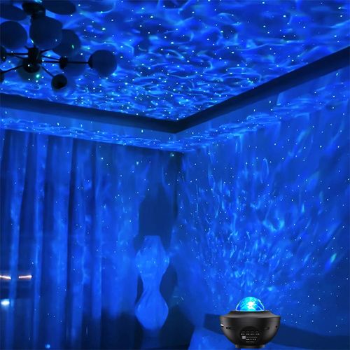 Dynamic Water Wave Effect Bluetooth louder speaker relaxing Music Projector Starry Night Light LED Star Projector Lamp