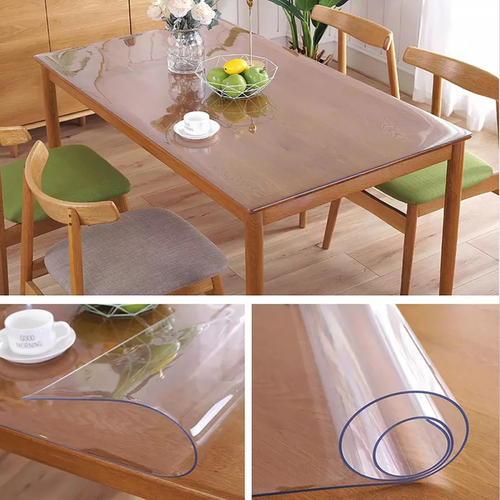 Transparent crystal plate, soft glass tablecloth, high-grade waterproof, oil-proof and stain-resistant tablecloth, desk mat (100×140cm)