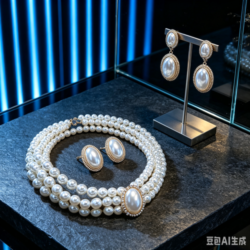 A pair of fashionable earrings and an exquisite vintage necklace