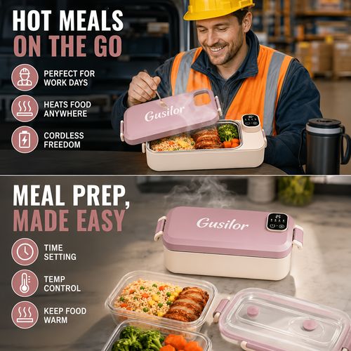 Rechargeable Lunch Box Portable Timer-Controlled (Upgraded Version)