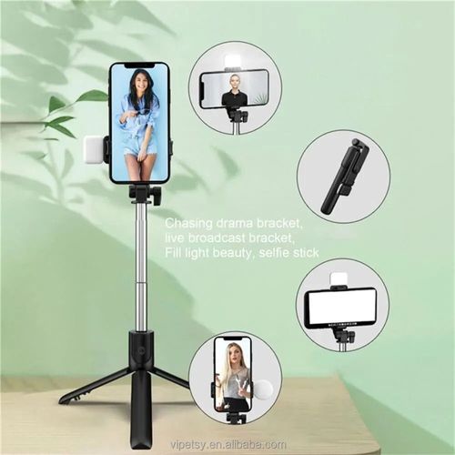 R1 mobile phone Bluetooth selfie stick integrated fill light live tripod portable telescopic universal selfie artifact