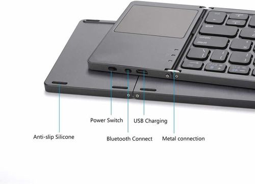 portable mini wireless bluetooth foldable keyboard with touchpad