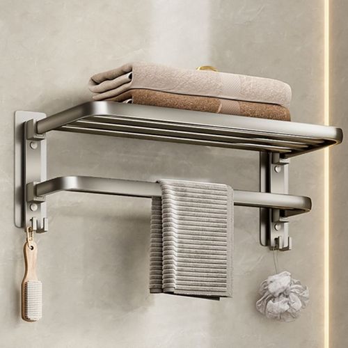Bathroom Accessory Metal black Aluminum Towel bar Set Bathroom Hardware Pendant Wall Mounted Traceless Sticker Towel Rack
