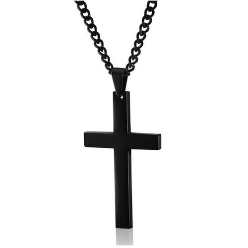Smooth simple cross men's necklace women's clothing accessories accessories personality jewelry set chain
