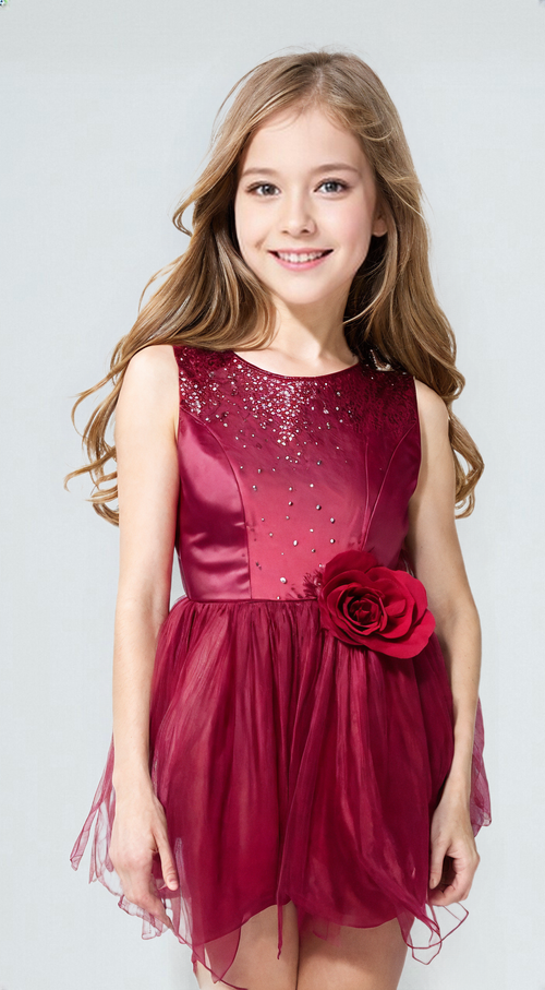 2024 summer girls Lace princess dress children sleeveless flower dresses