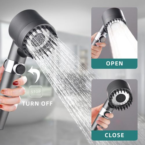 Luxury Modern Rainfall High Pressure Filtered Shower Head ABS Massage Brush Removable Handheld Shower Sprayer